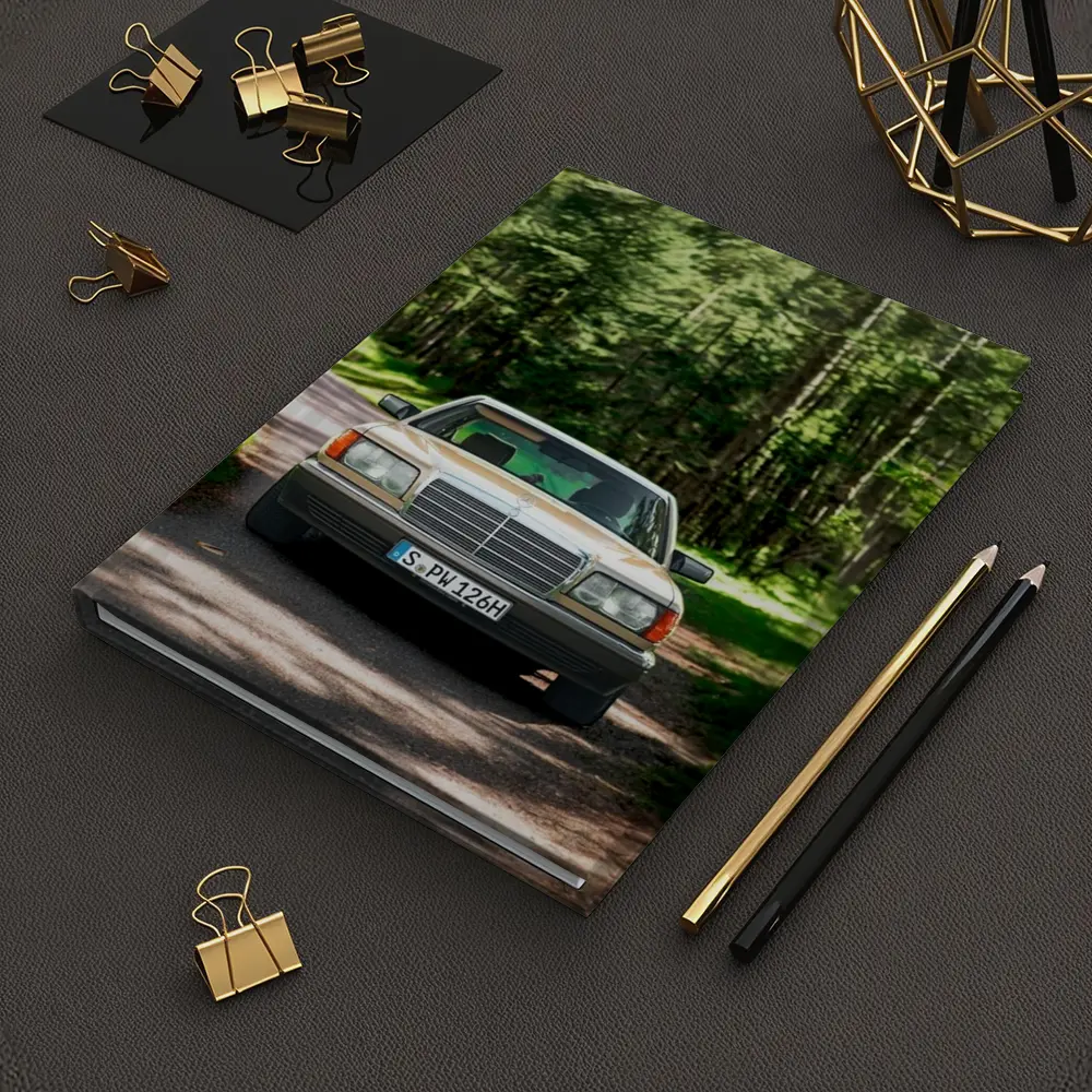 Mercedes S Class Classic Car Forest Road – Notebooks