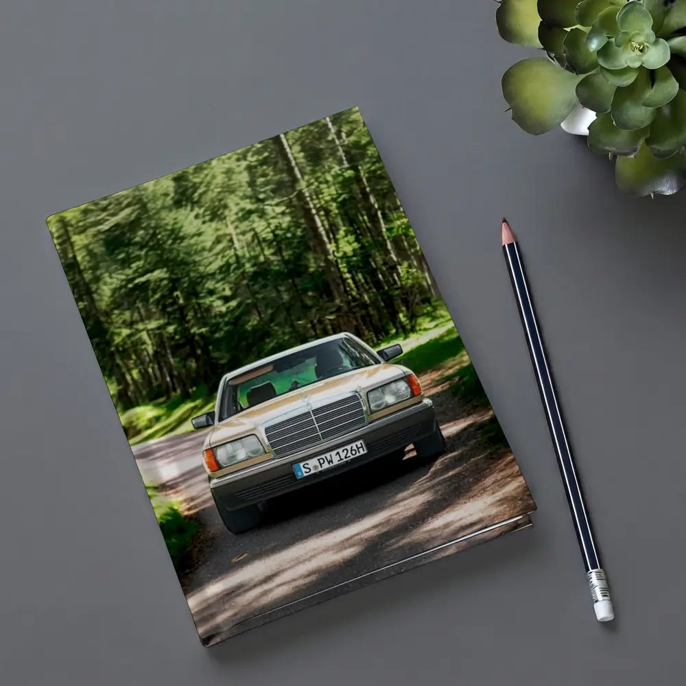 Mercedes S Class Classic Car Forest Road – Notebooks