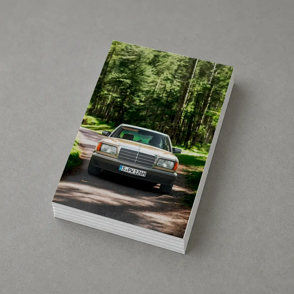 Mercedes S Class Classic Car Forest Road – Postcards