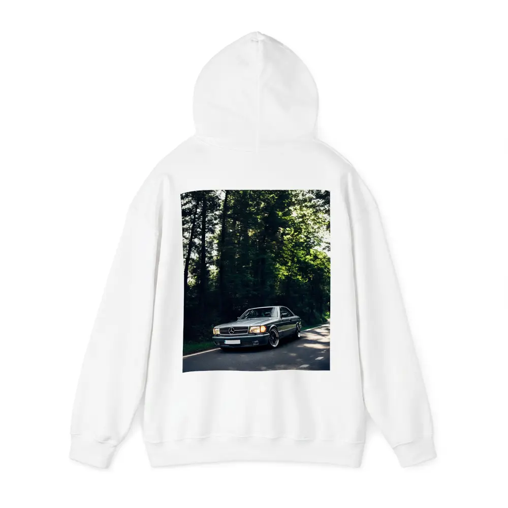 Mercedes Classic Coupe Parked In Forest – Hoodies
