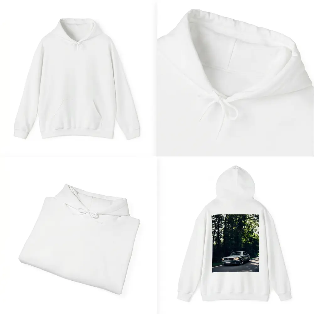 Mercedes Classic Coupe Parked In Forest – Hoodies