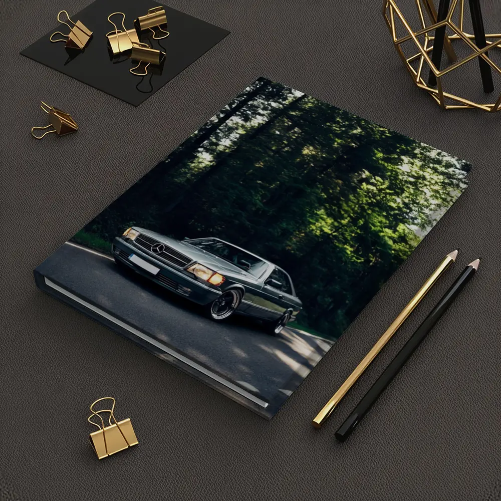 Mercedes Classic Coupe Parked In Forest – Notebooks