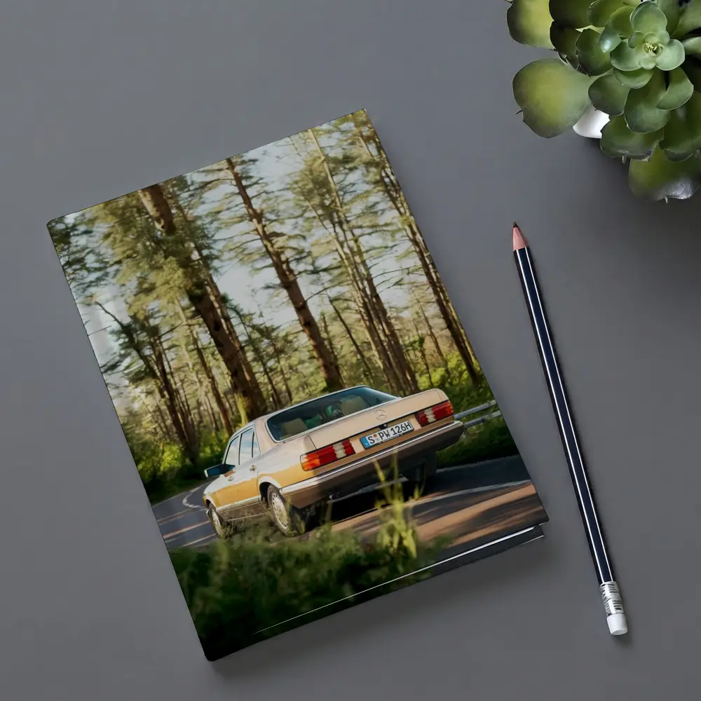 Mercedes S Class Classic Car Forest Road – Notebooks