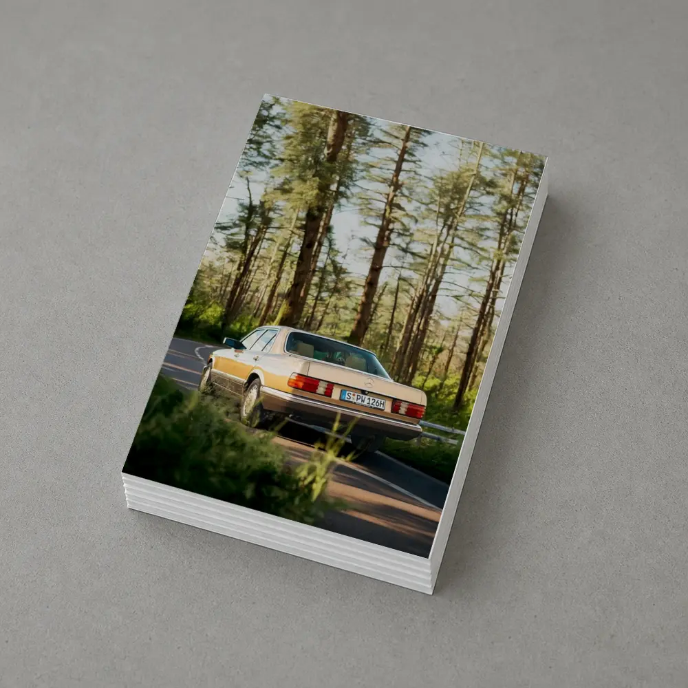 Mercedes S Class Classic Car Forest Road – Postcards