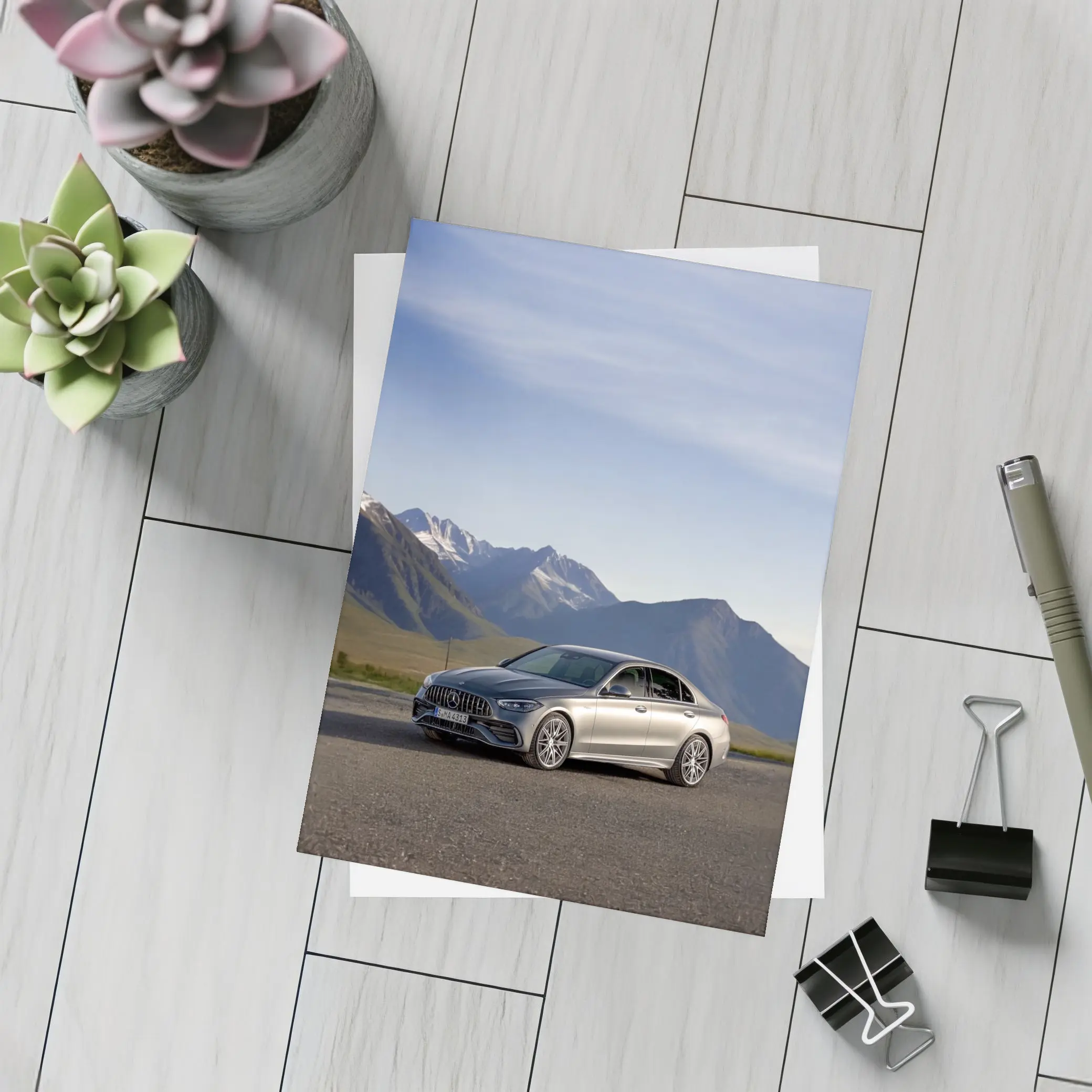 Mercedes AMG C Class Mountain Backdrop – Postcards