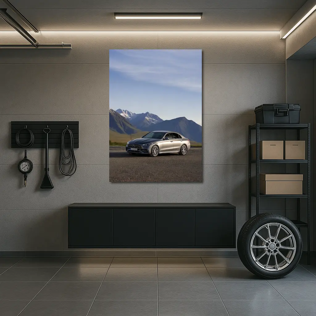 Mercedes AMG C Class Mountain Backdrop – Wall Art