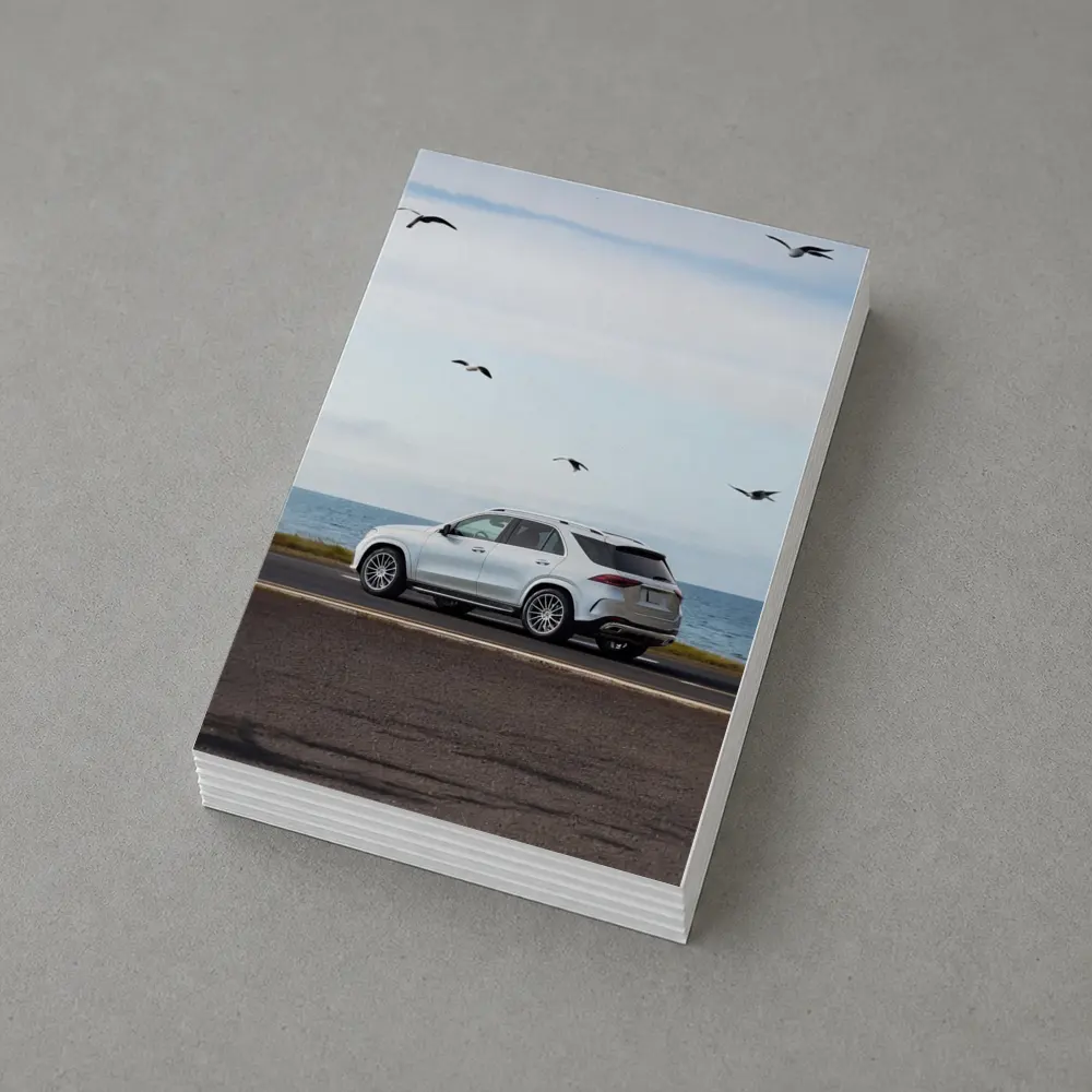 Mercedes GLE White SUV Coastal Road Drive – Postcards