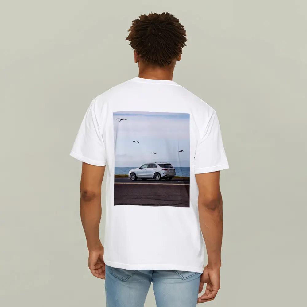 Mercedes GLE White SUV Coastal Road Drive – T-Shirts