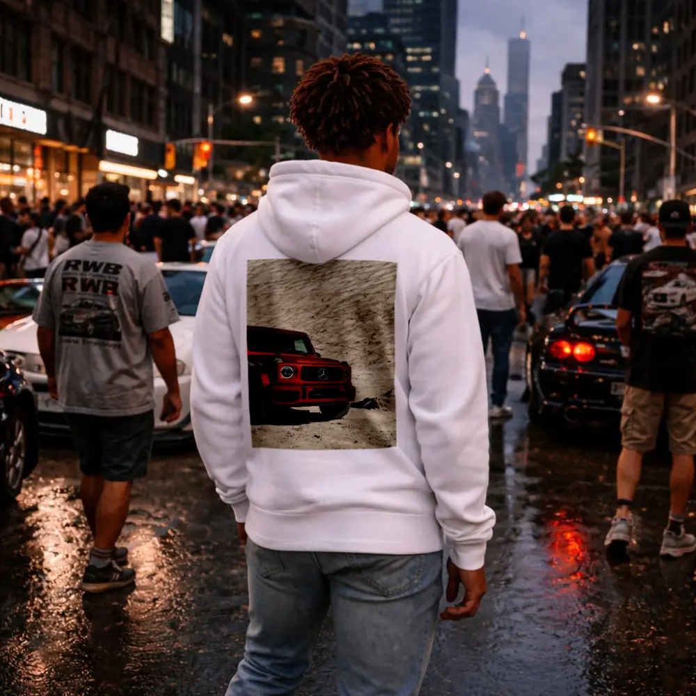 Mercedes AMG G Class Red Desert Scene – Hoodies