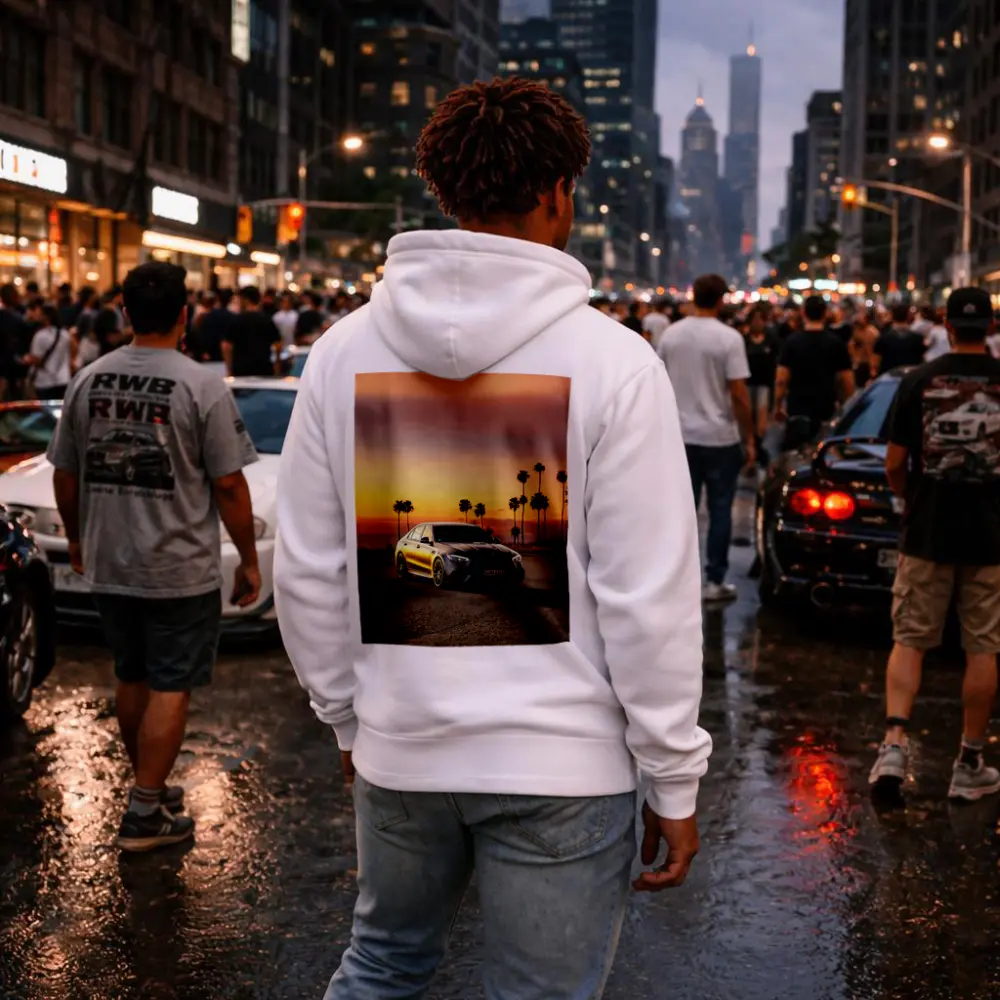 Mercedes AMG C63 Sunset Palm Trees – Hoodies