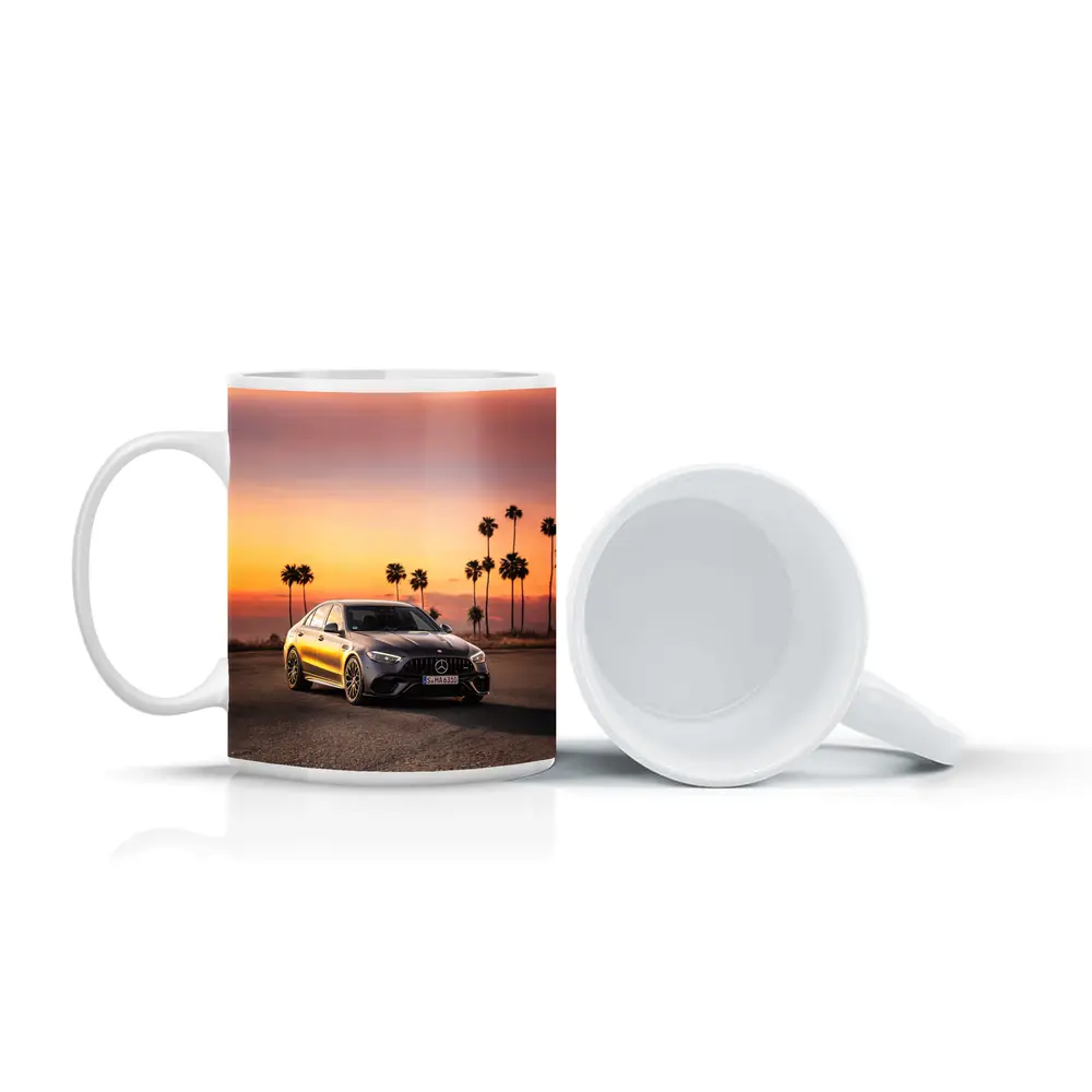 Mercedes AMG C63 Sunset Palm Trees – Mugs