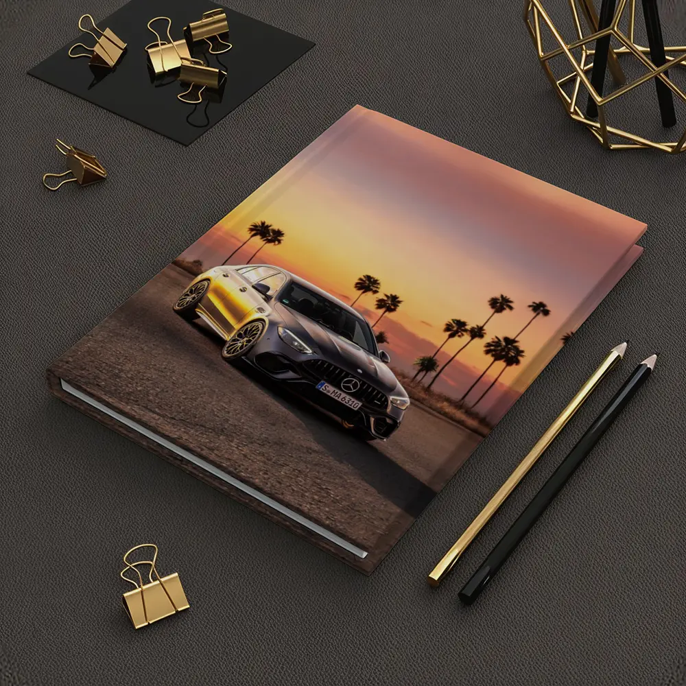 Mercedes AMG C63 Sunset Palm Trees – Notebooks