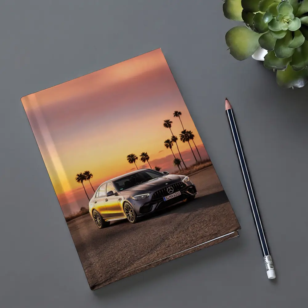 Mercedes AMG C63 Sunset Palm Trees – Notebooks