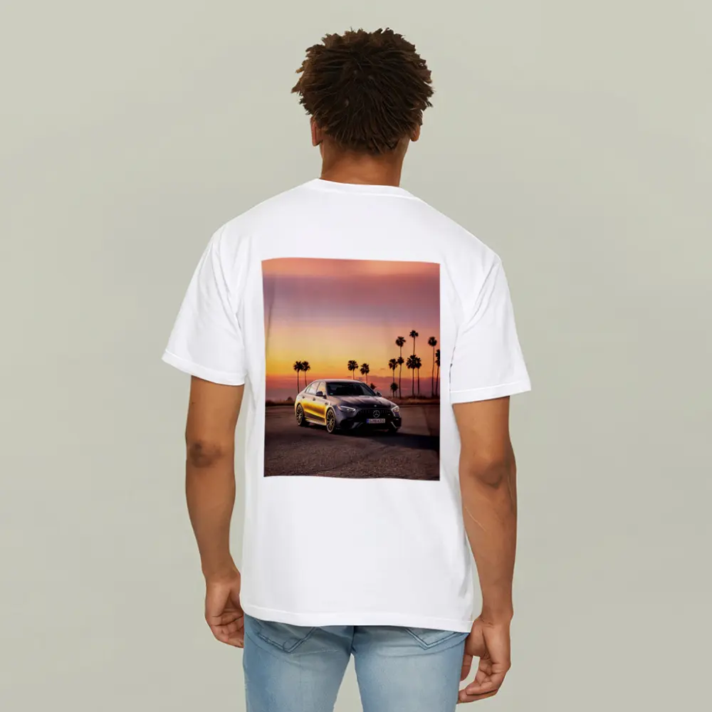 Mercedes AMG C63 Sunset Palm Trees – T-Shirts