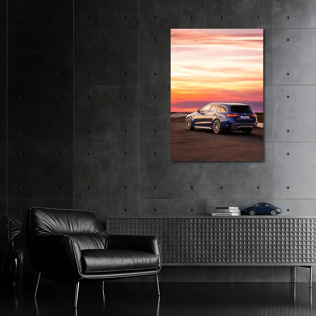 Mercedes AMG C Class Estate Sunset Sky – Wall Art