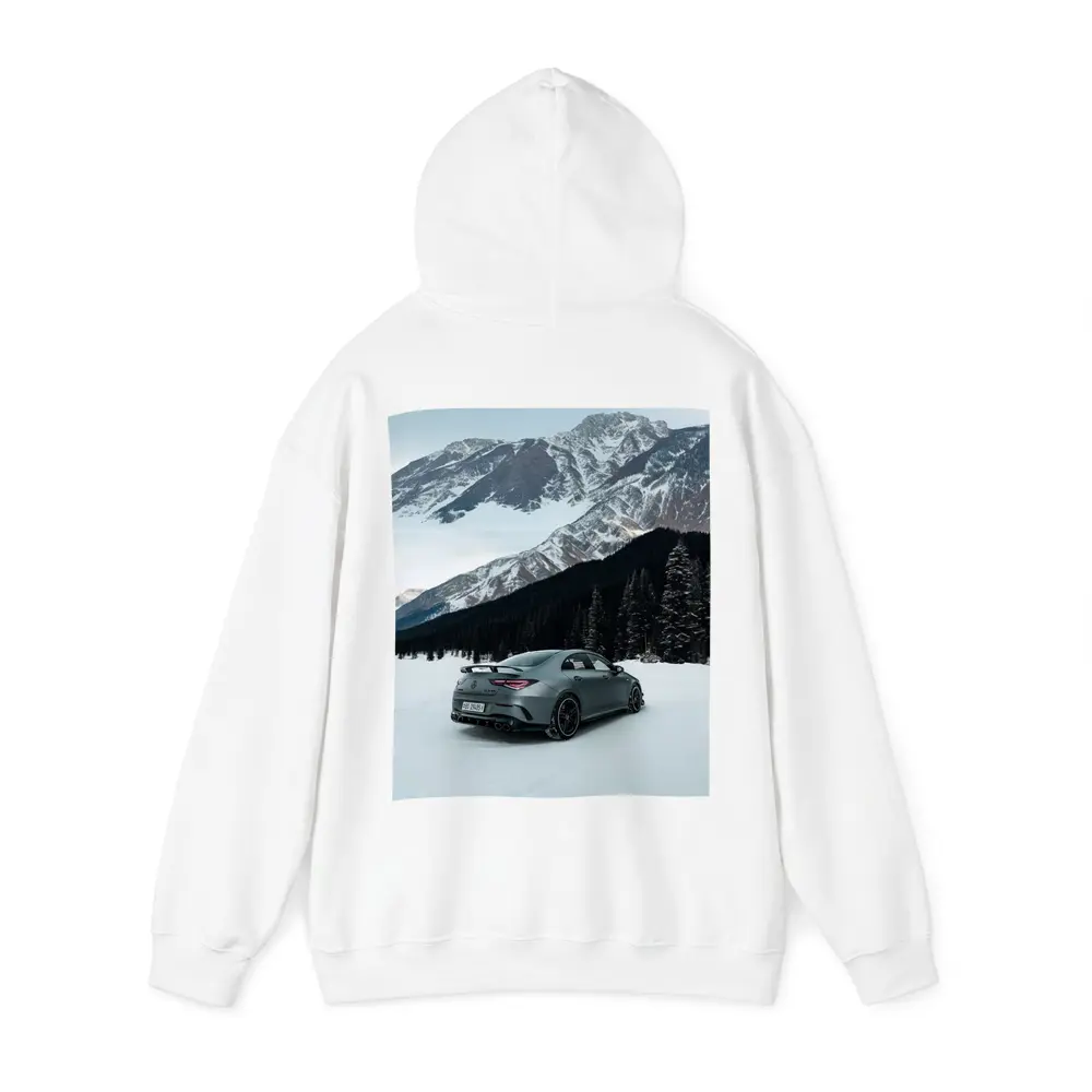 Mercedes AMG CLA Coupe Snowy Mountain Scene – Hoodies