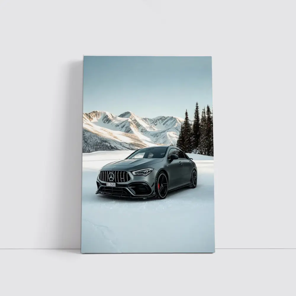Mercedes AMG CLA Gray Snow Mountain – Wall Art