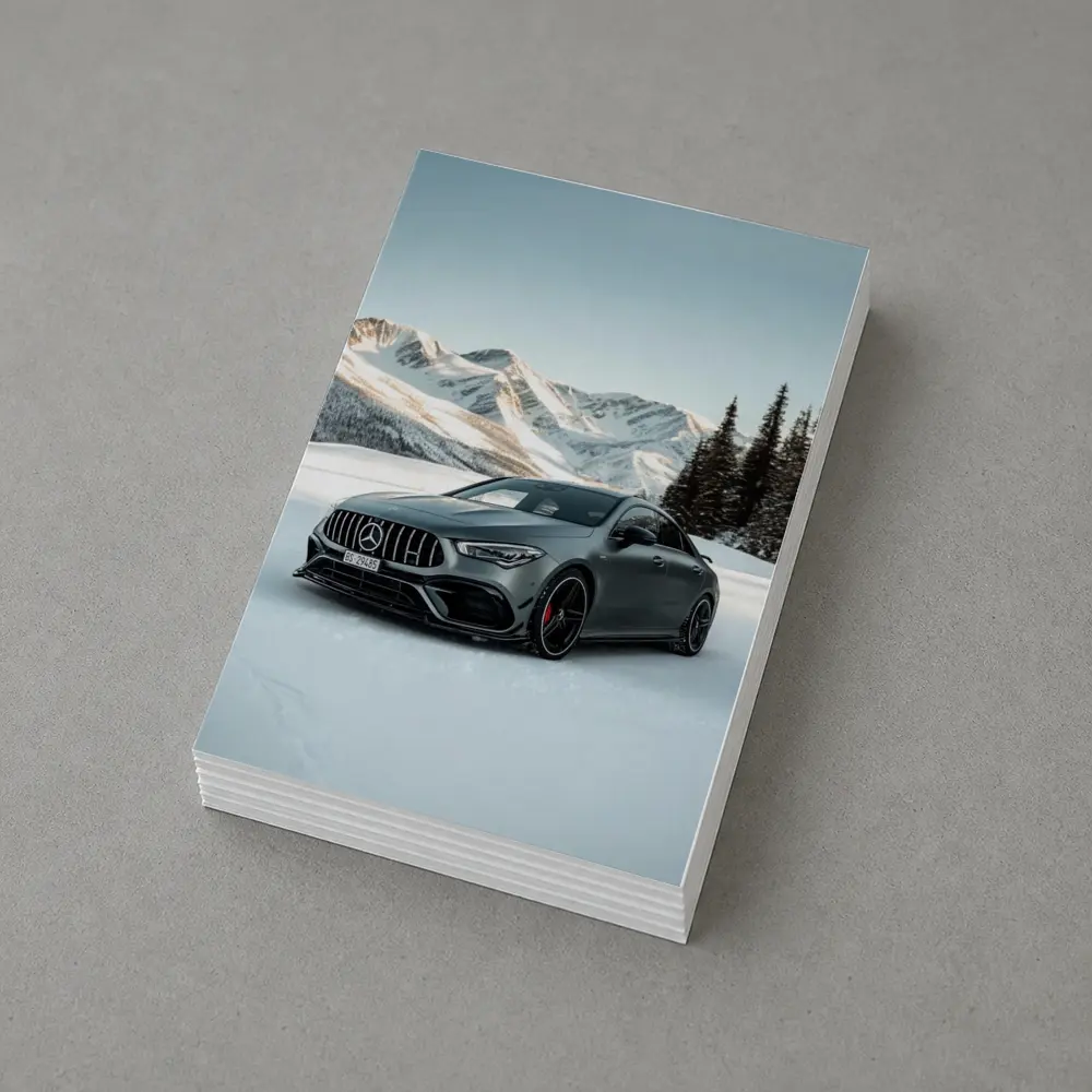 Mercedes AMG CLA Gray Snow Mountain – Postcards