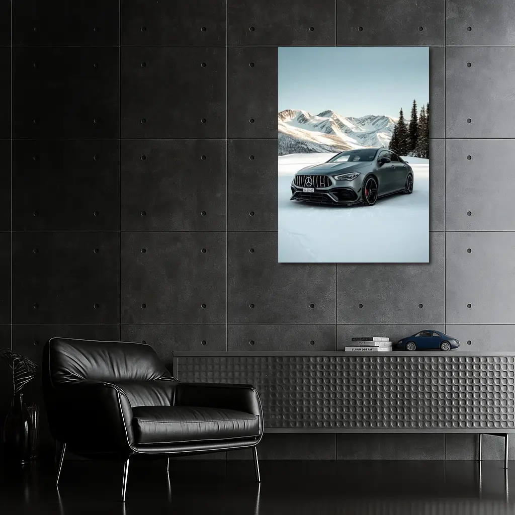 Mercedes AMG CLA Gray Snow Mountain – Wall Art