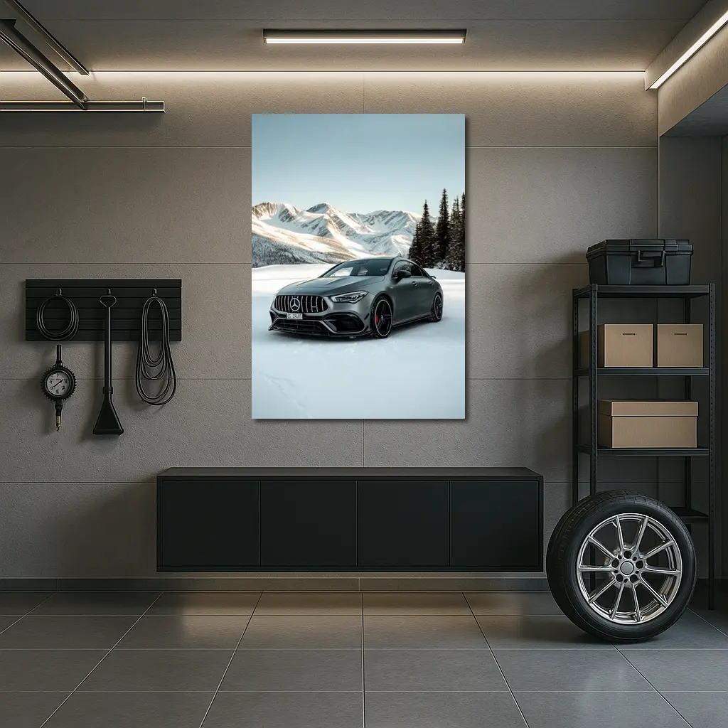 Mercedes AMG CLA Gray Snow Mountain – Wall Art