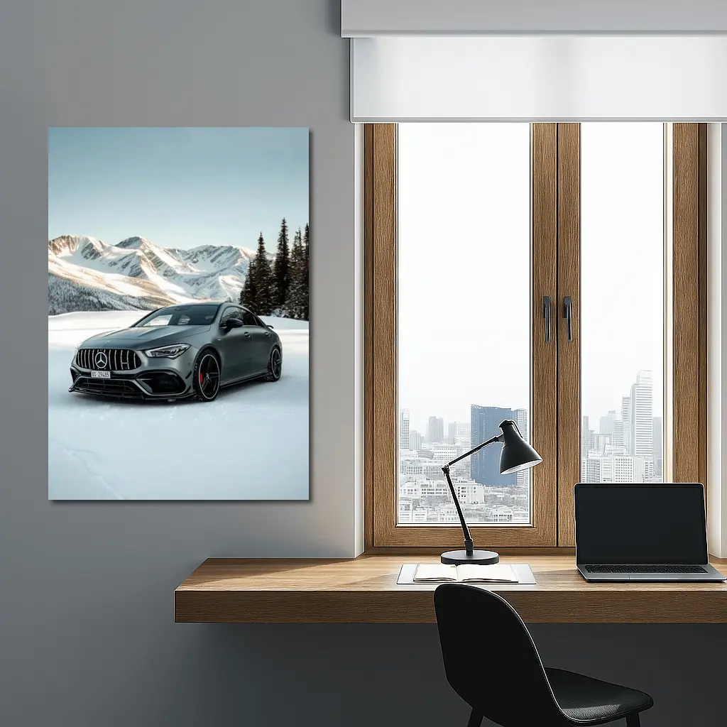 Mercedes AMG CLA Gray Snow Mountain – Wall Art