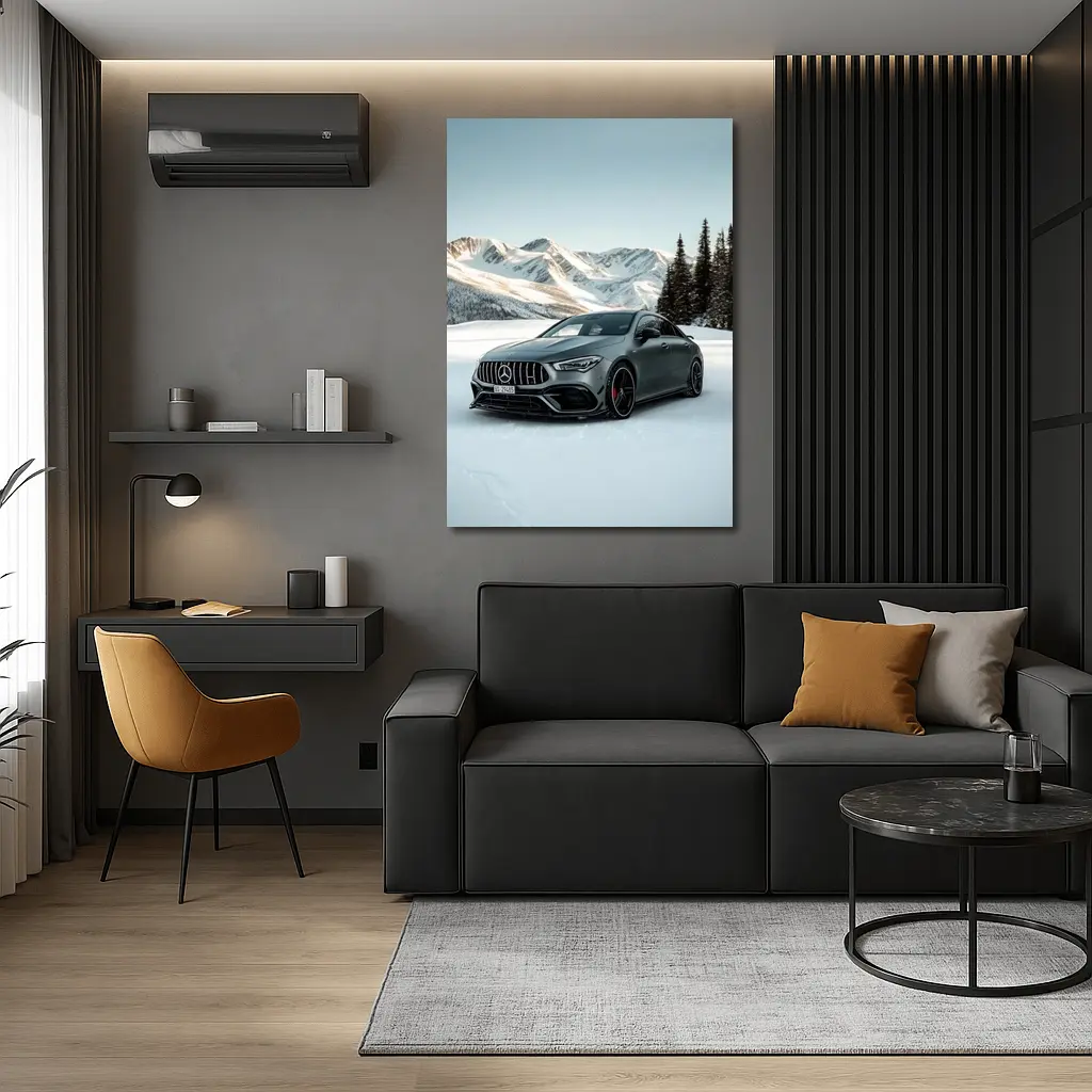 Mercedes AMG CLA Gray Snow Mountain – Wall Art