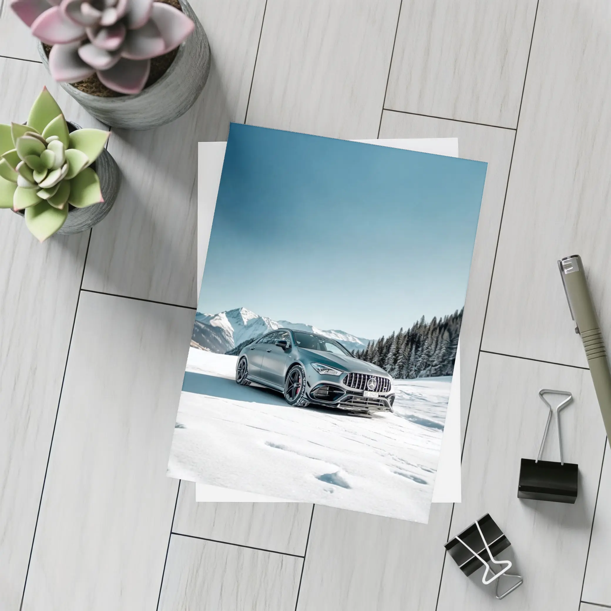 Mercedes AMG CLA Snow Mountain Winter – Postcards