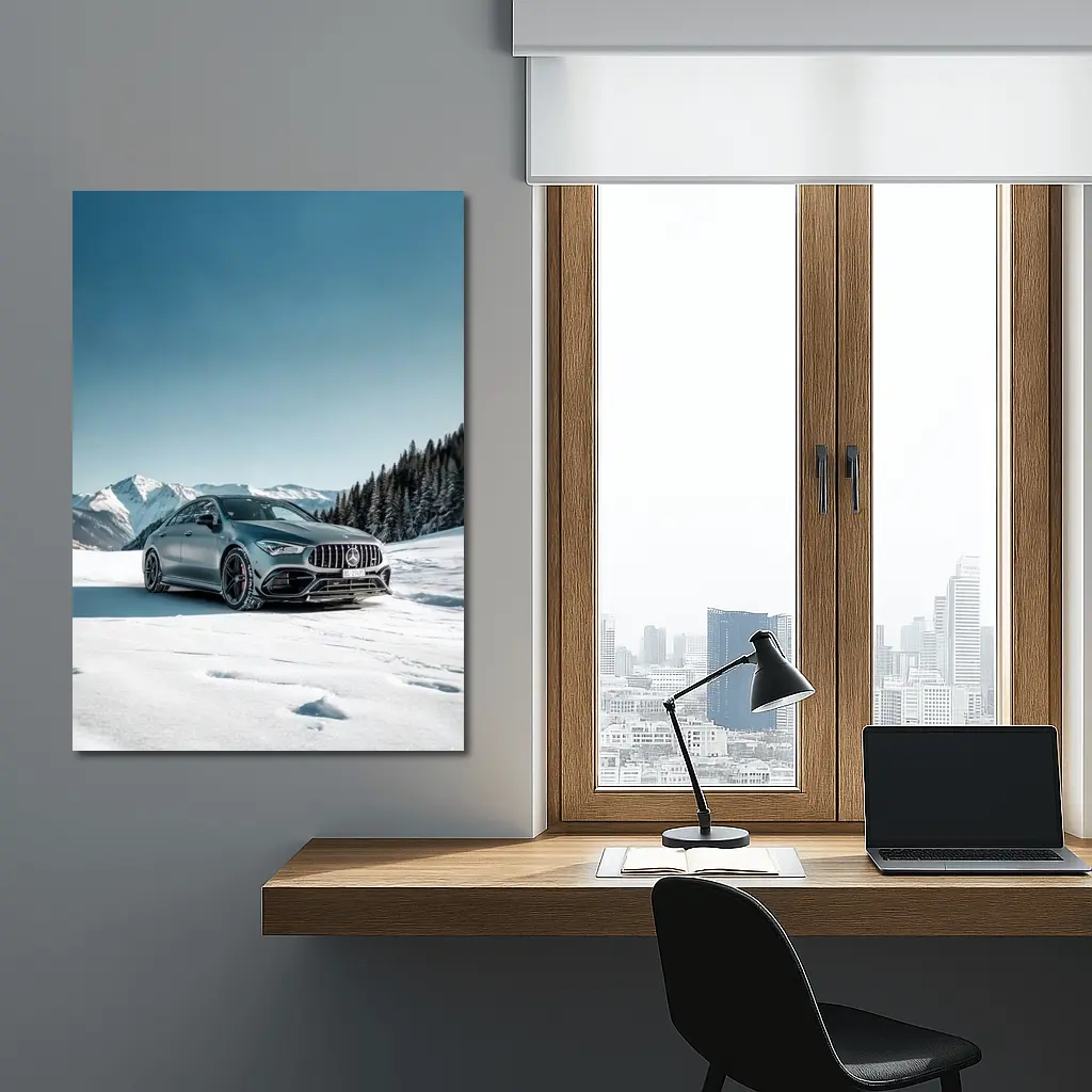 Mercedes AMG CLA Snow Mountain Winter – Wall Art