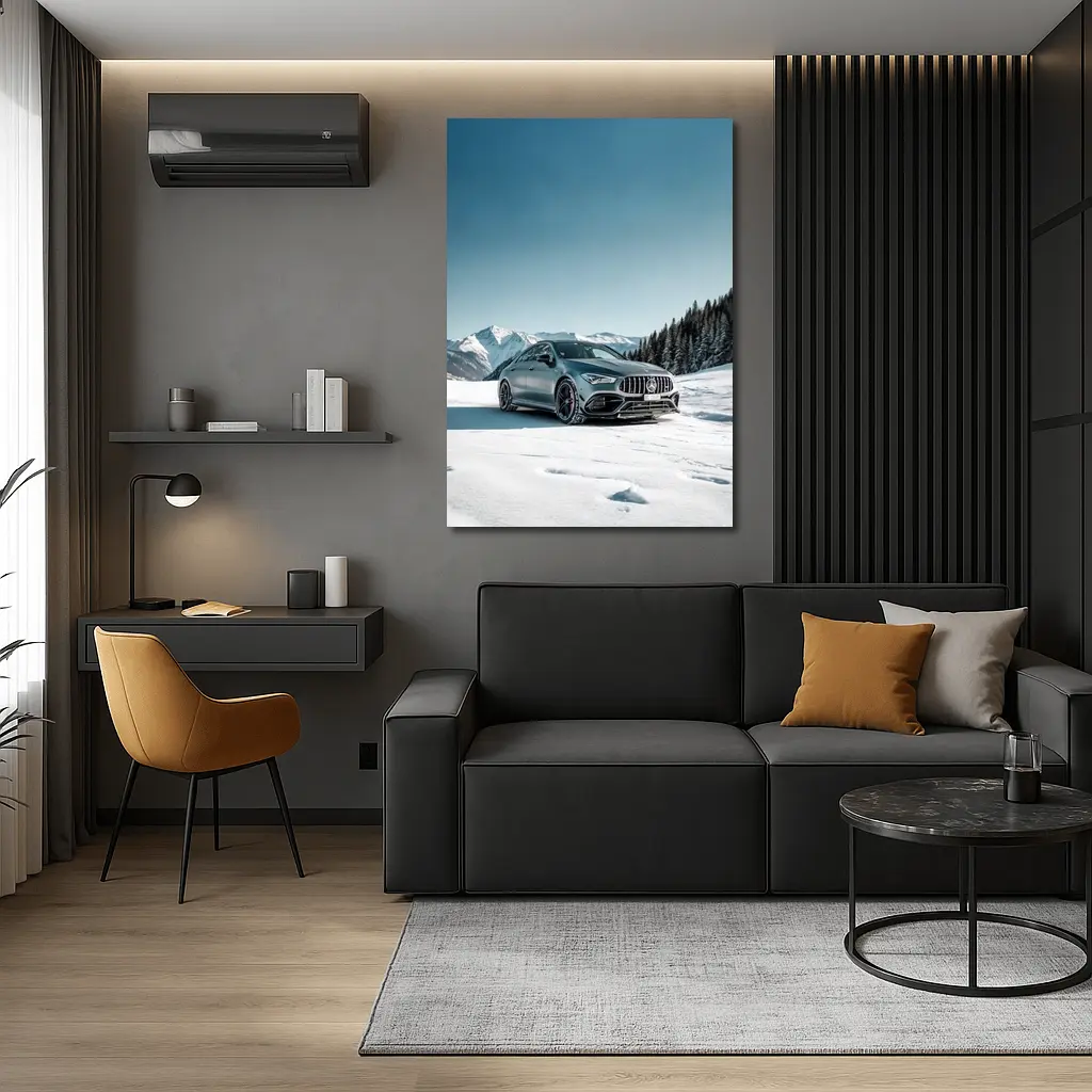 Mercedes AMG CLA Snow Mountain Winter – Wall Art