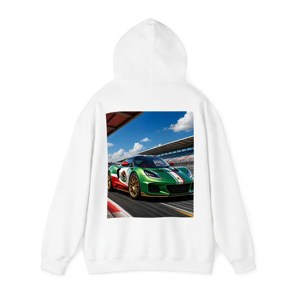 Lotus Exige Mexican Flag Livery Racing Track – Hoodies