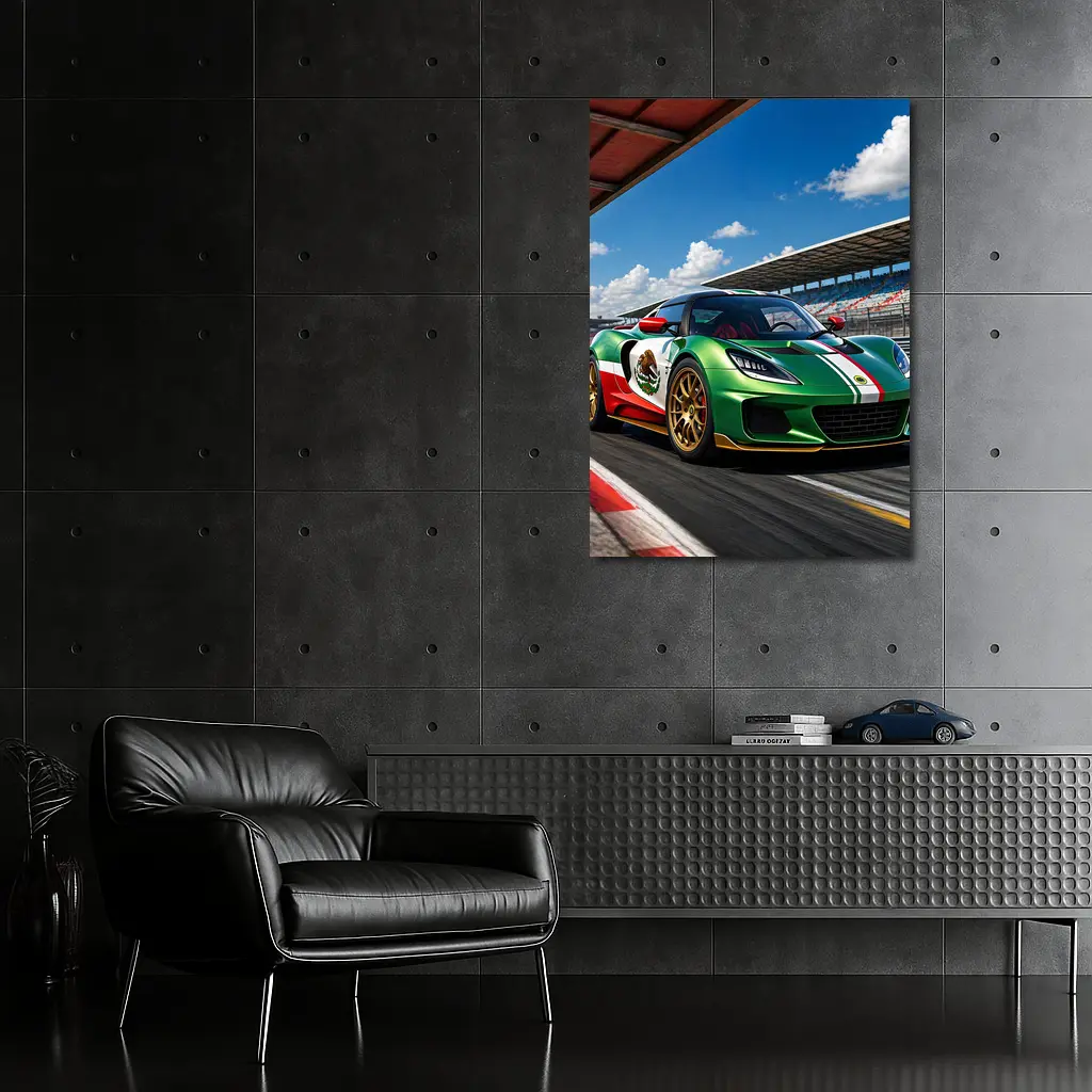 Lotus Exige Mexican Flag Livery Racing Track – Wall Art