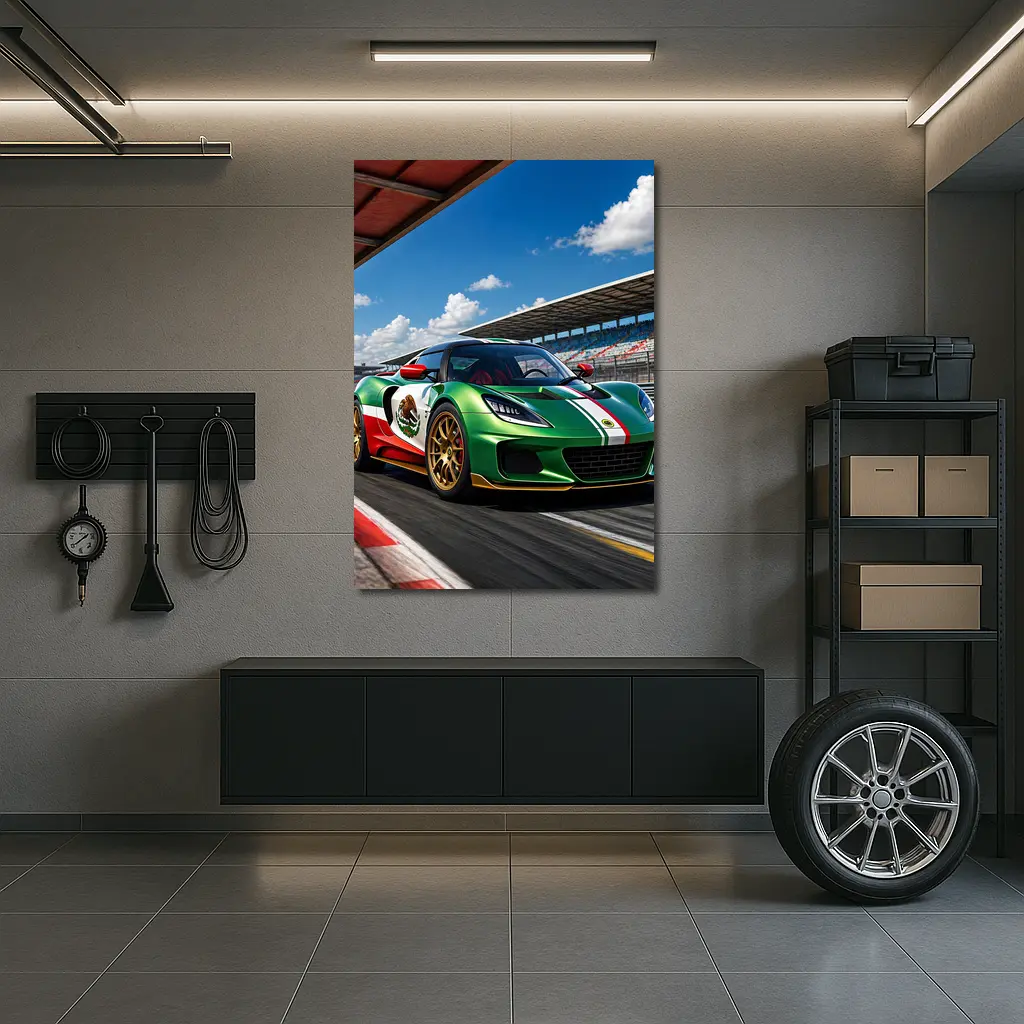 Lotus Exige Mexican Flag Livery Racing Track – Wall Art