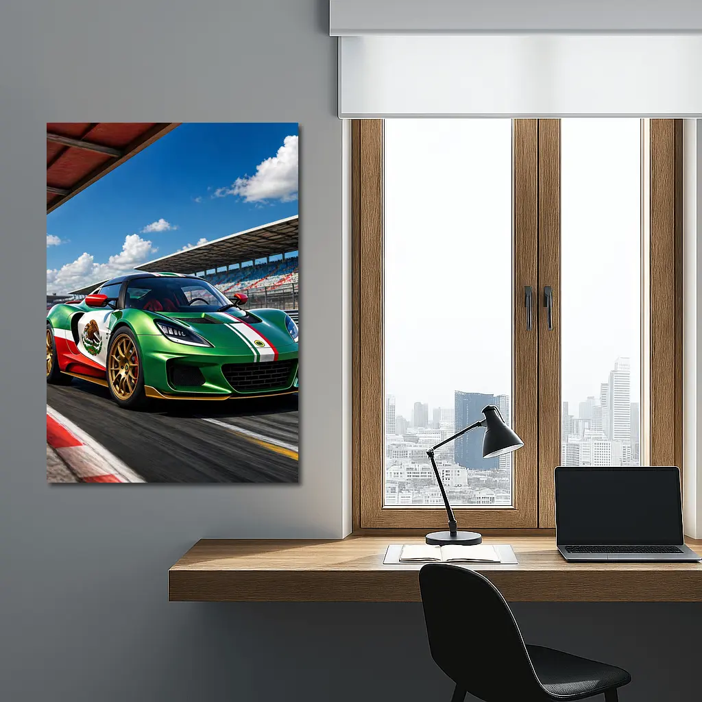 Lotus Exige Mexican Flag Livery Racing Track – Wall Art