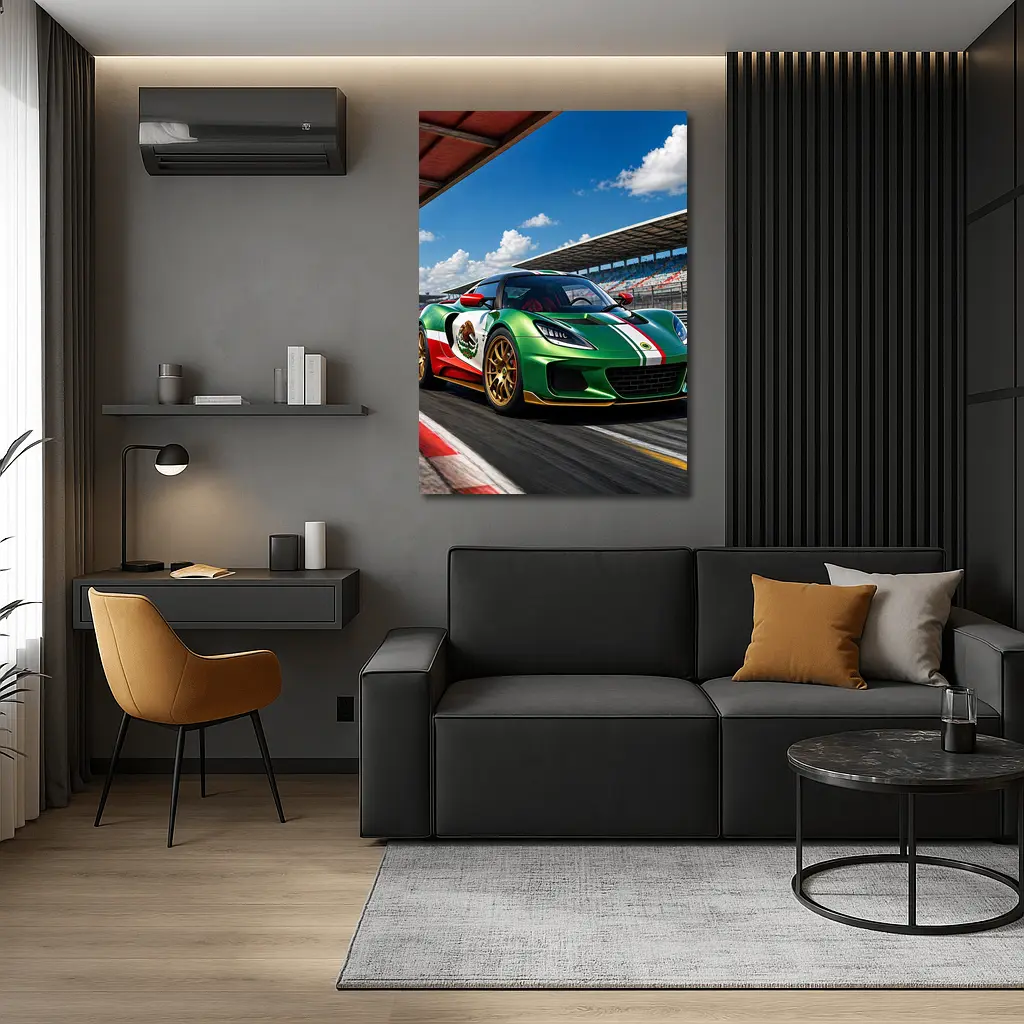 Lotus Exige Mexican Flag Livery Racing Track – Wall Art