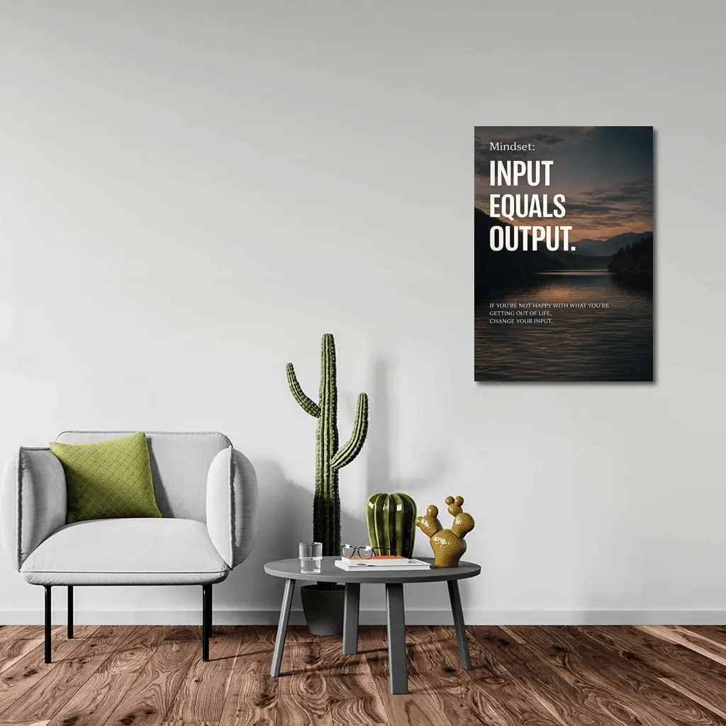 Mindset Input Equals Output Lake Mountains – Wall Art