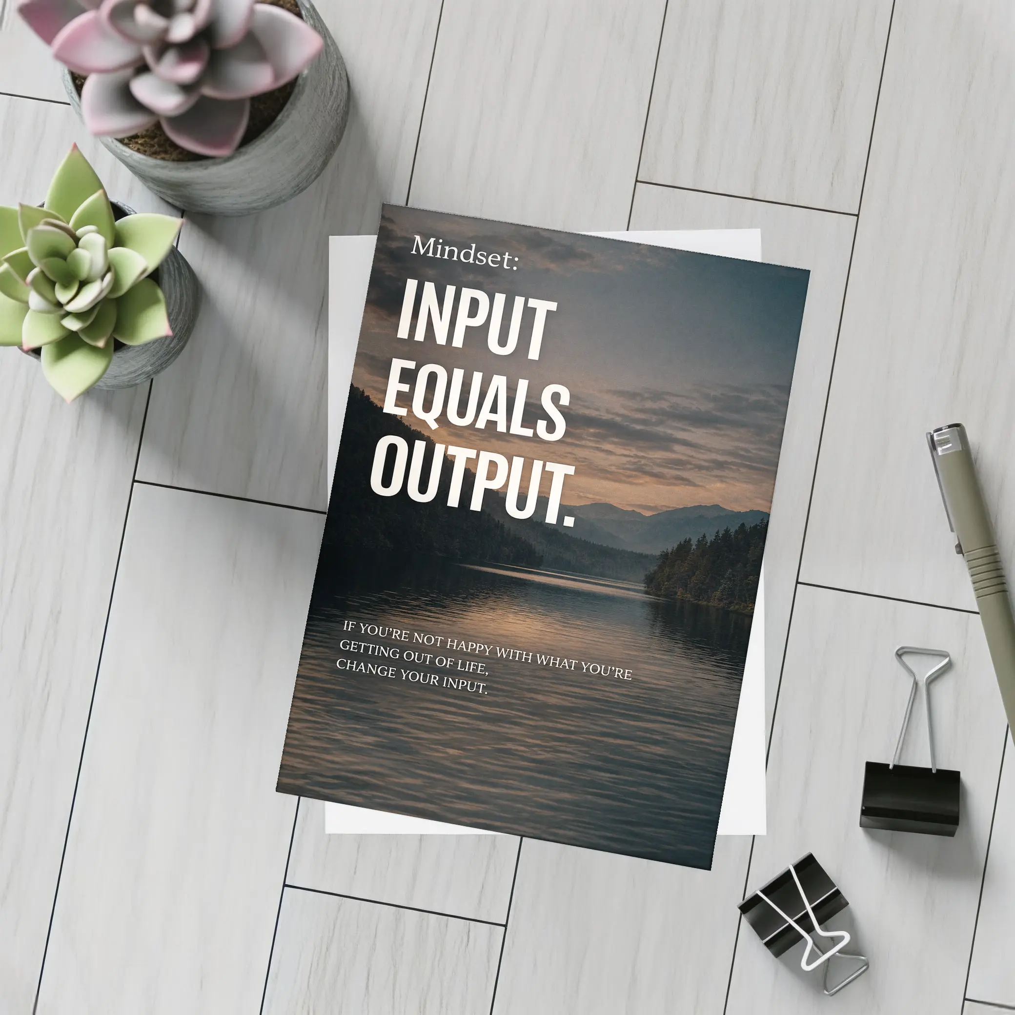 Mindset Input Equals Output Lake Mountains – Postcards