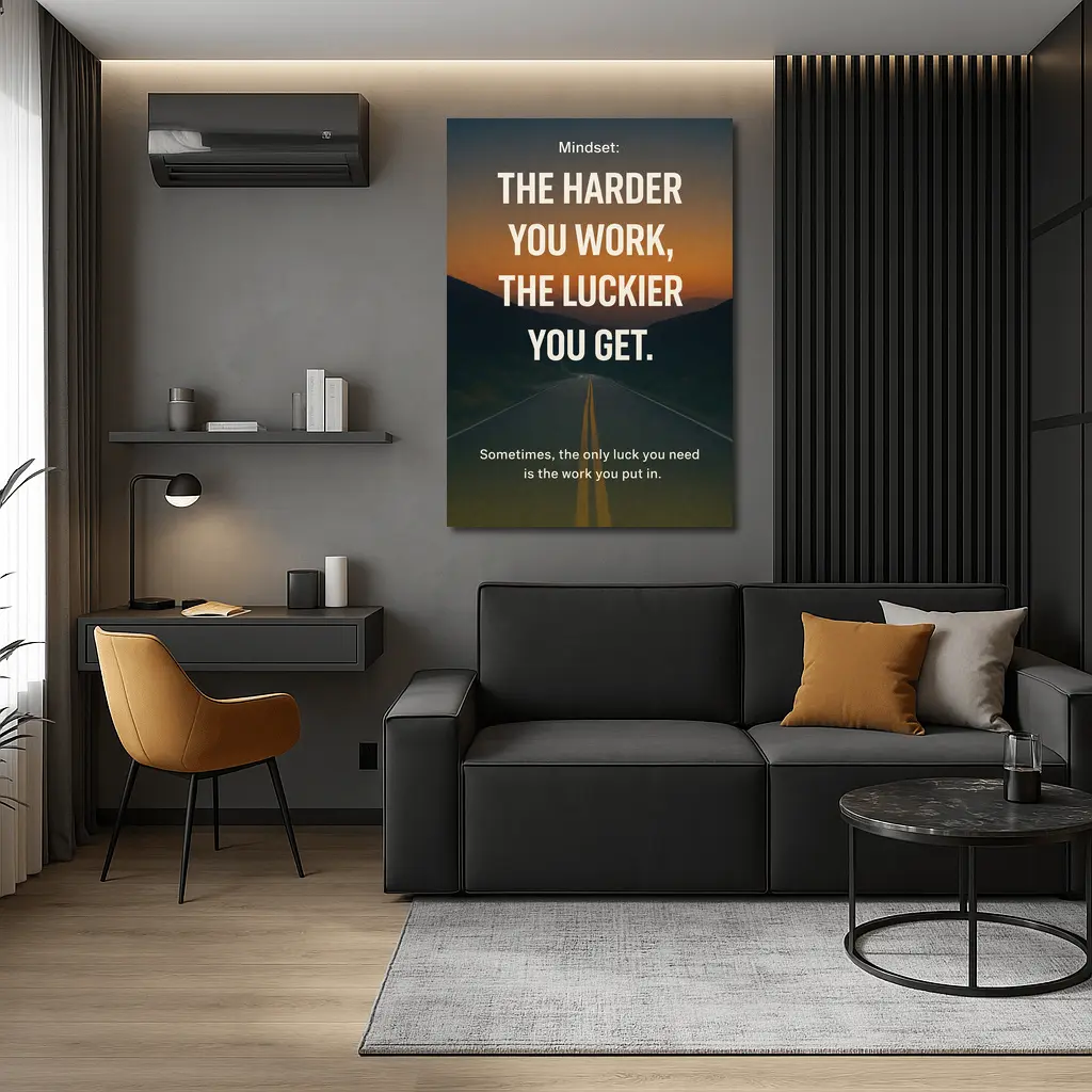 The Harder You Work The Luckier Quote – Wall Art