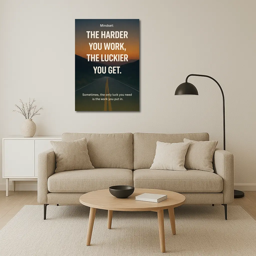 The Harder You Work The Luckier Quote – Wall Art