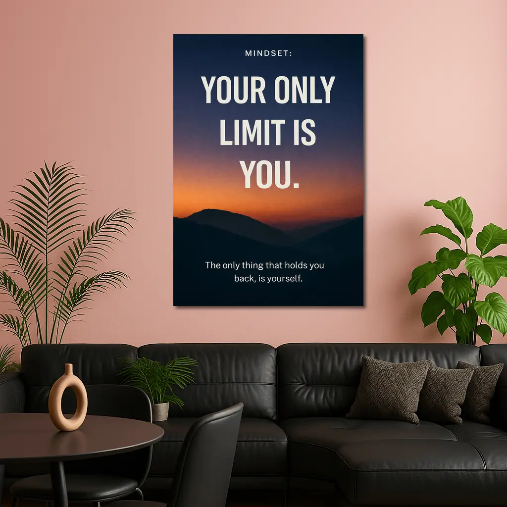 Your Only Limit Is You Mindset Quote – Wall Art