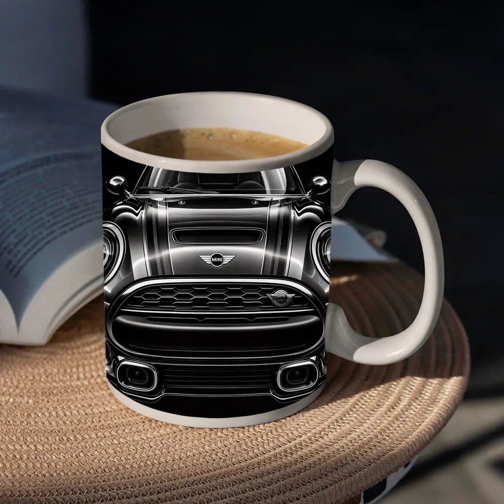 Mini Clubman Front View Dark Background – Mugs