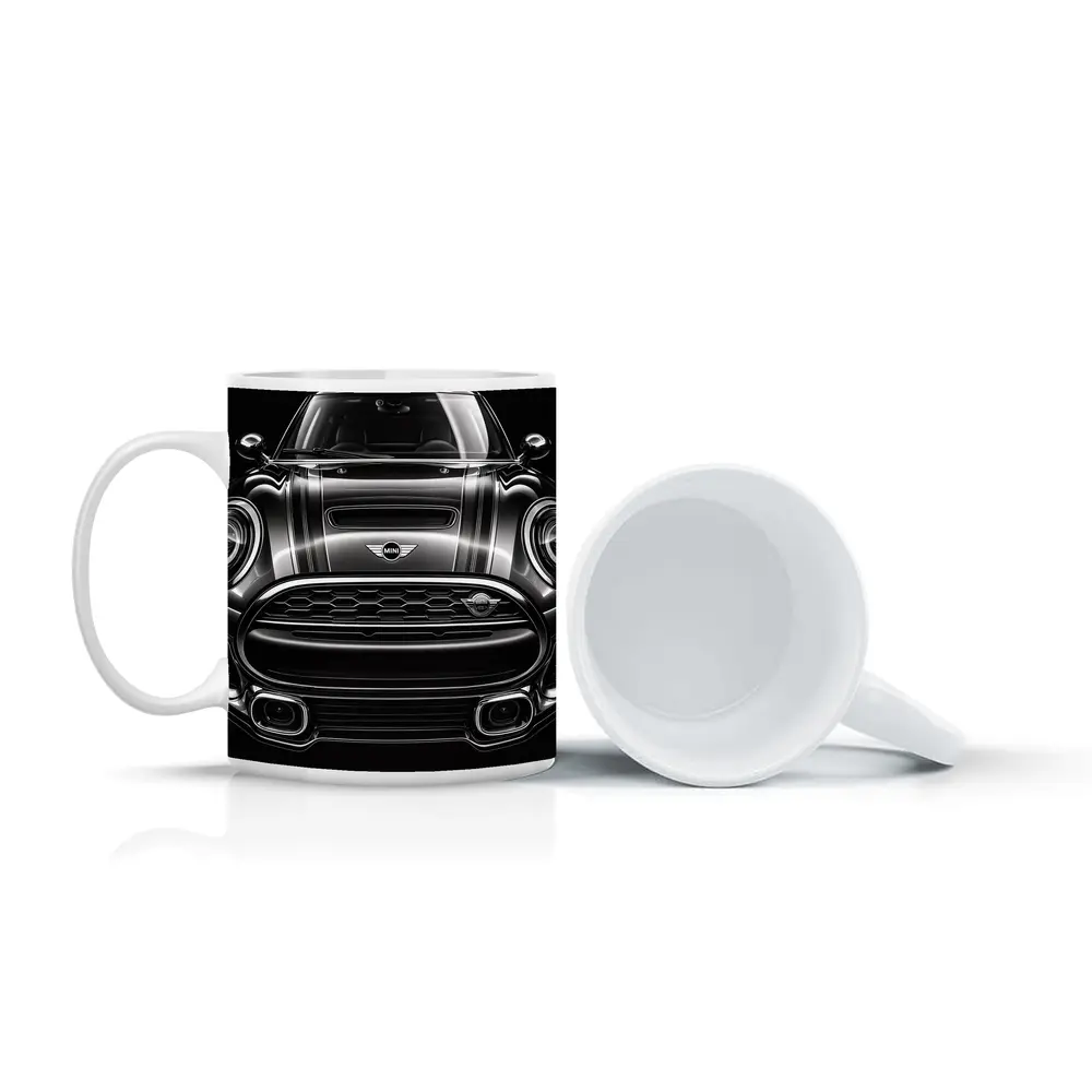 Mini Clubman Front View Dark Background – Mugs