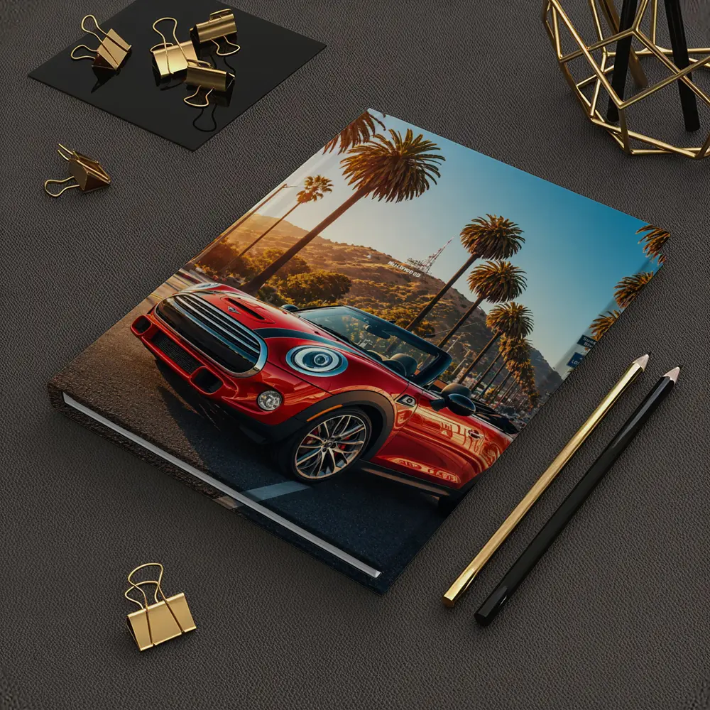 Mini Cooper Convertible Red Los Angeles Street – Notebooks