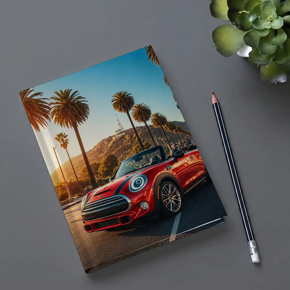Mini Cooper Convertible Red Los Angeles Street – Notebooks