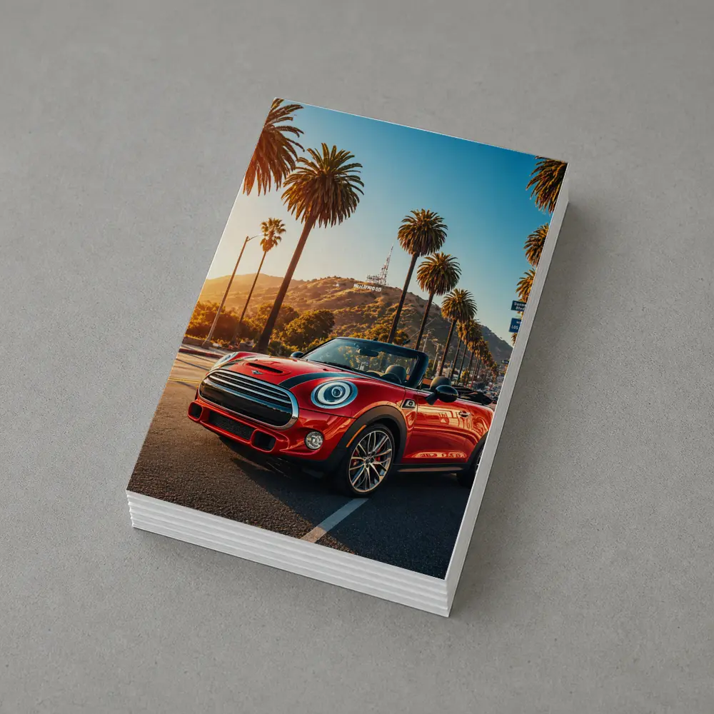 Mini Cooper Convertible Red Los Angeles Street – Postcards