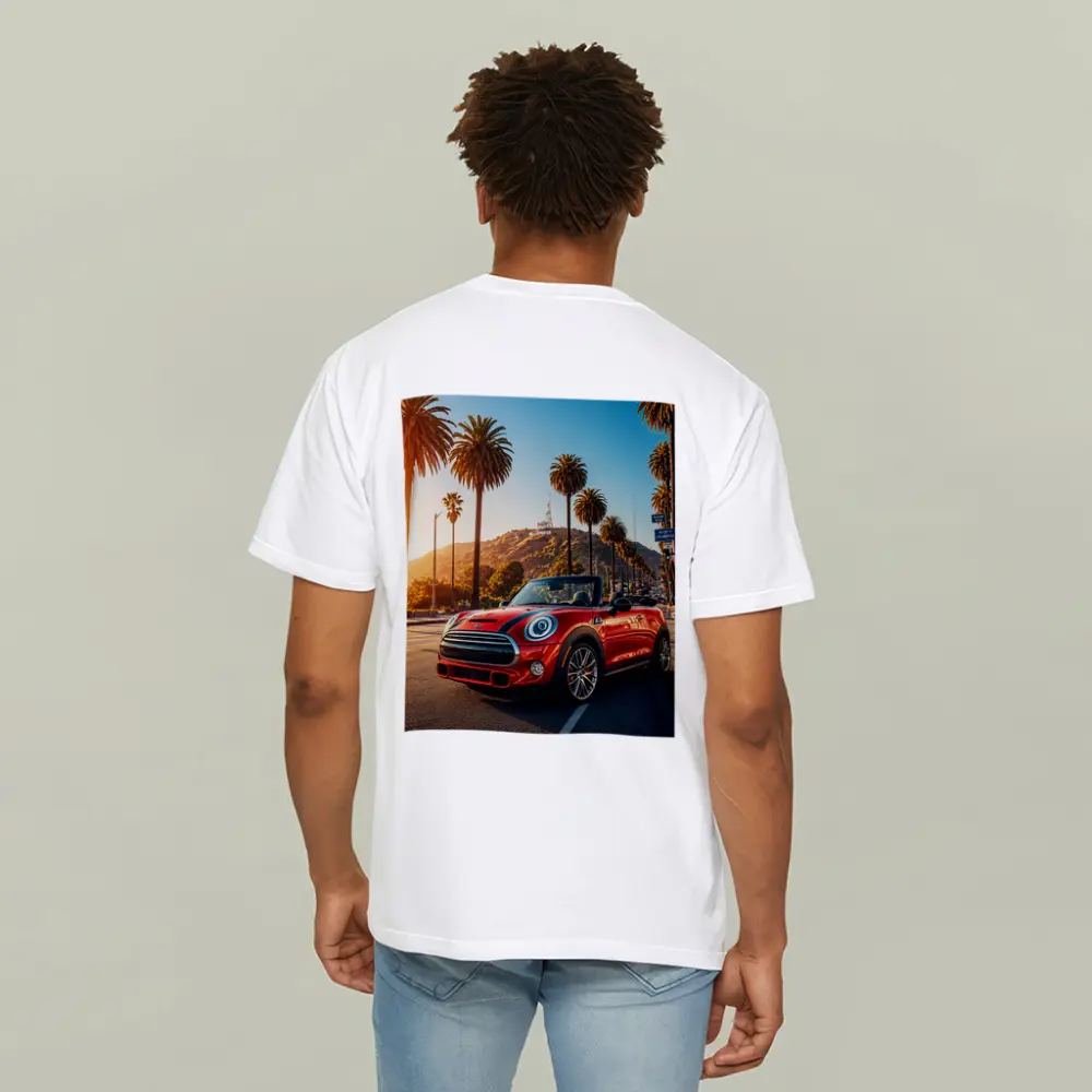 Mini Cooper Convertible Red Los Angeles Street – T-Shirts