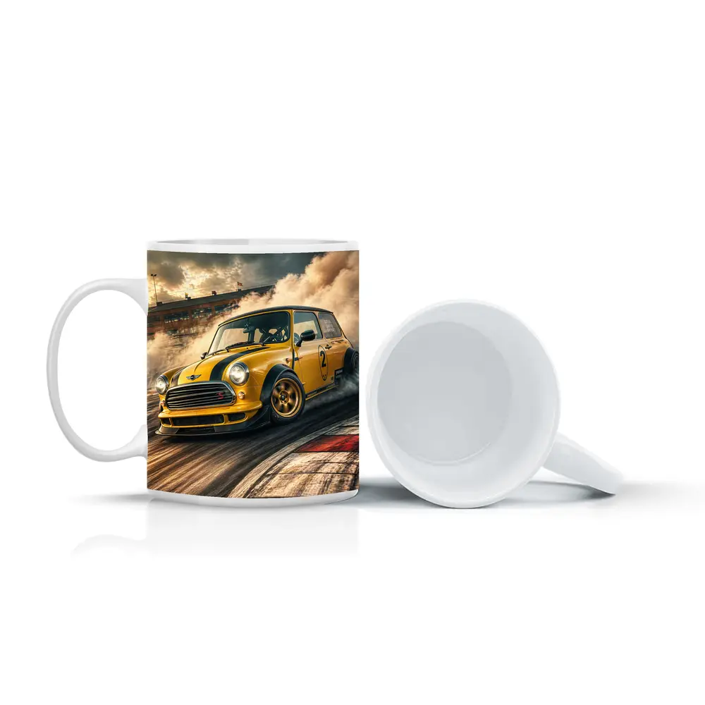 Mini Cooper S Drifting On Race Track – Mugs