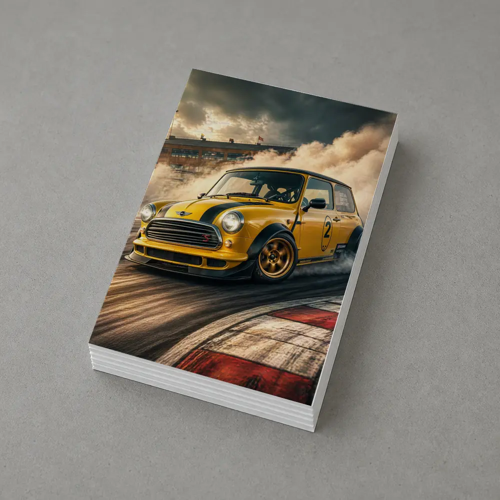 Mini Cooper S Drifting On Race Track – Postcards