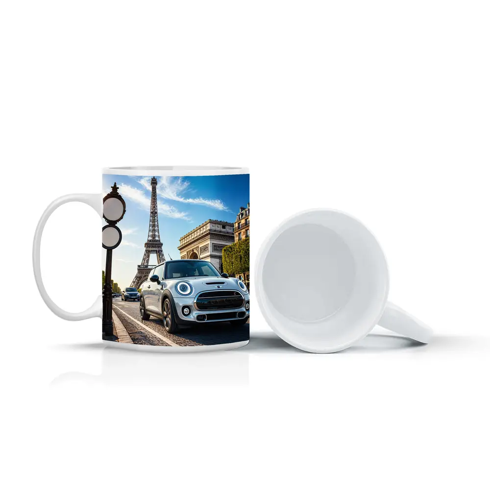 Mini Cooper S Paris Eiffel Tower Street – Mugs