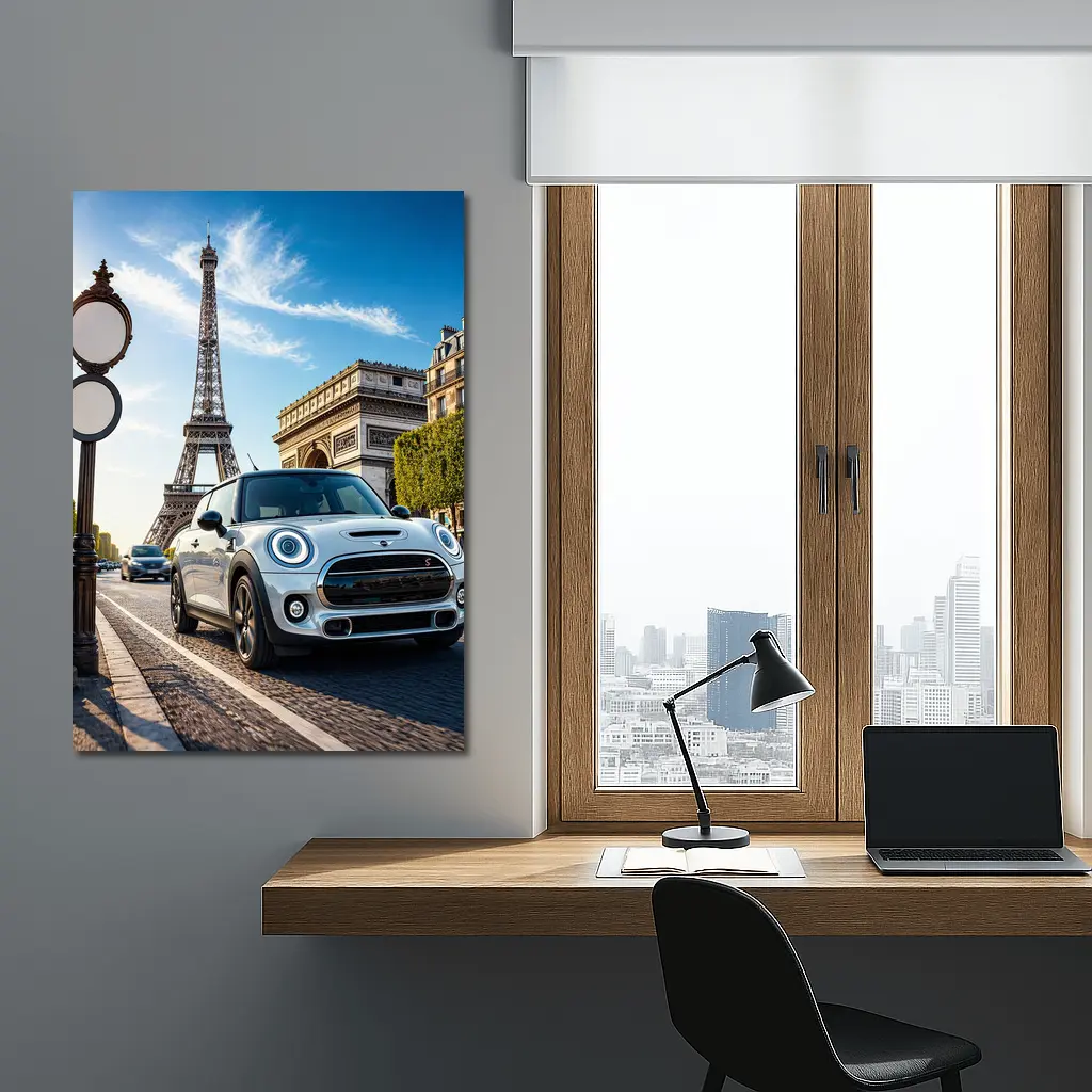 Mini Cooper S Paris Eiffel Tower Street – Wall Art