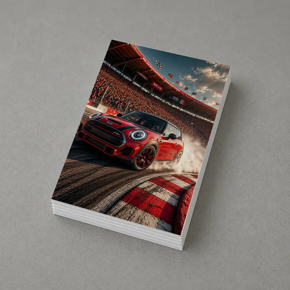 Mini Cooper S Red Racing Track Burnout – Postcards